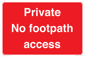Private No footpath access